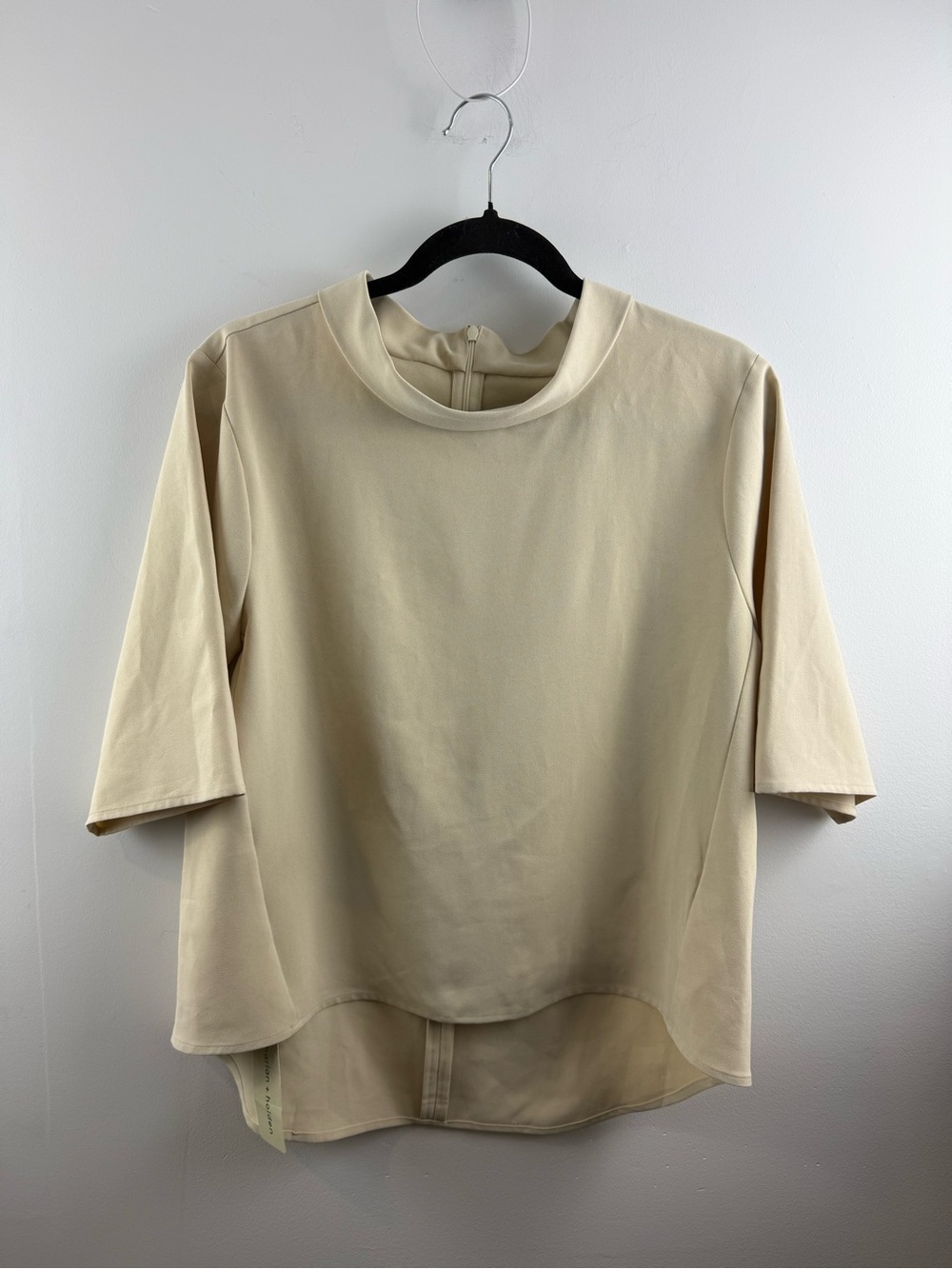 NWT Harlan + Holden Sand Cowl Neck High Low Top EU 38 US Medium